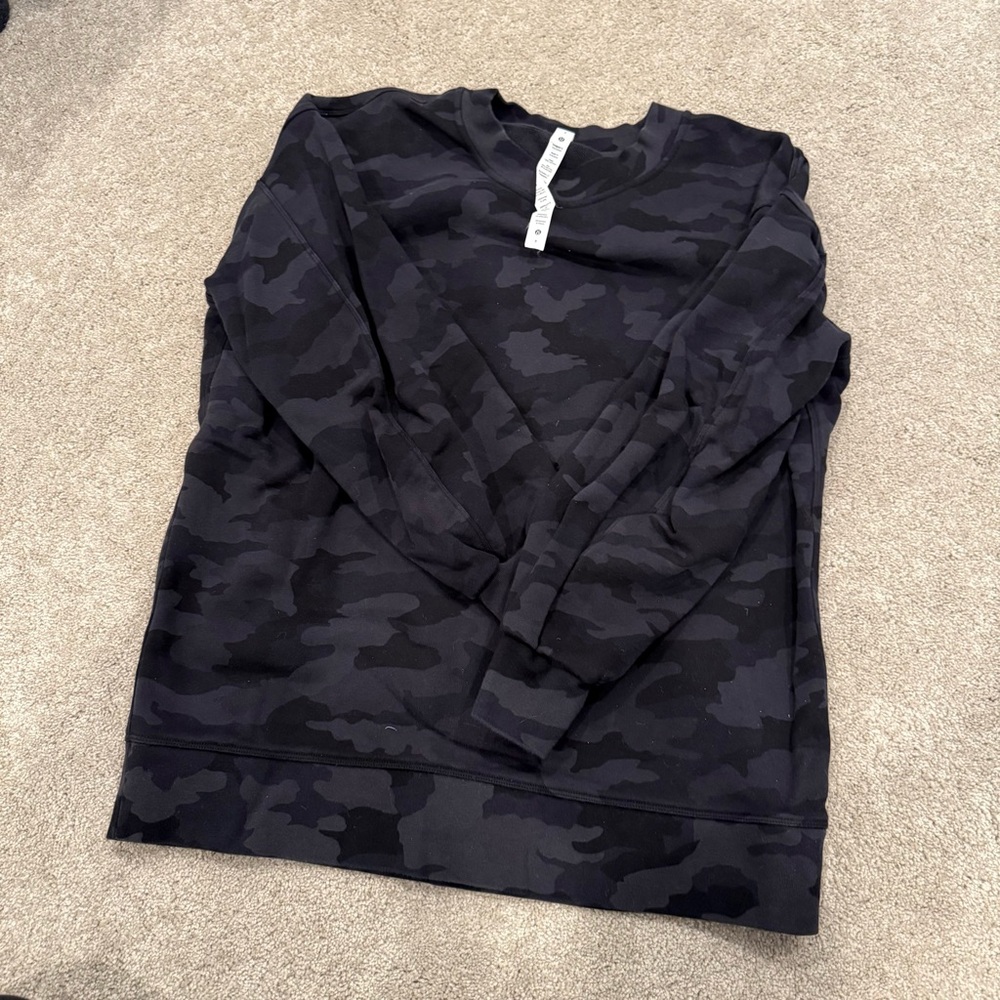 Lululemon Black Camouflage Crewneck Sweatshirt